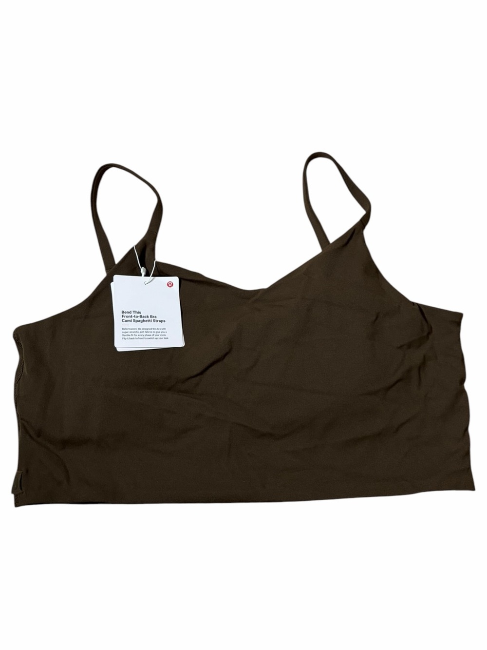 NWT Lululemon Bend This Cami Spaghetti-Strap Bra (Walnut Crunch) Size L/XL